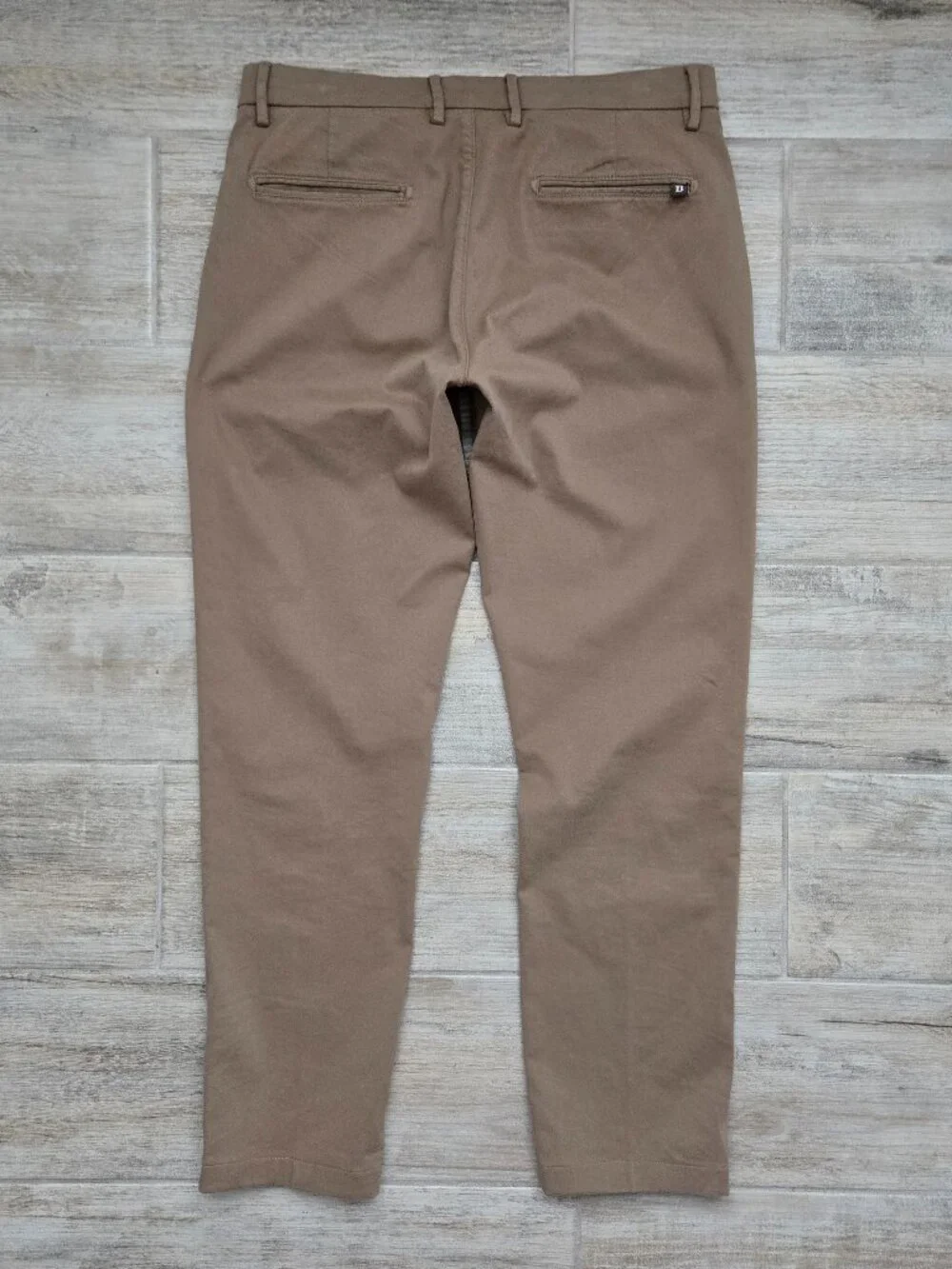Boggi Milano Marcello Trouser Pants Mens Dark Tan Stretch Material Flat Front 31